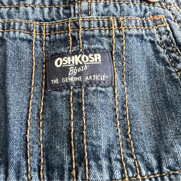 Oshkosh kids denim overalls lined with plaid cotton - Picture 5 of 9